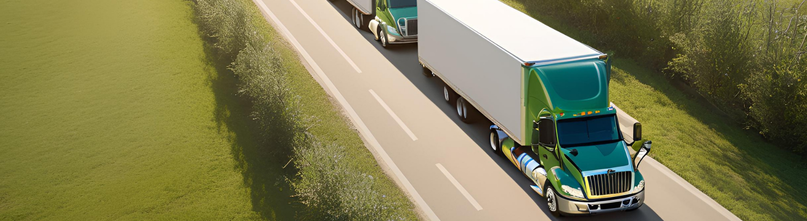 A logistics pathway transitioning from a narrow bottleneck into a wide, optimized road on a soft green background.