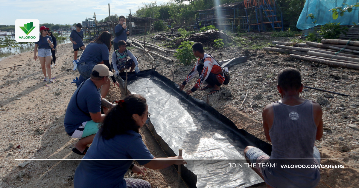 Valoroo Philippines: Sea Salt Making at Immuki Island Valoroo team participating in sustainable local industry, producing sea salt on Immuki Island's coast.