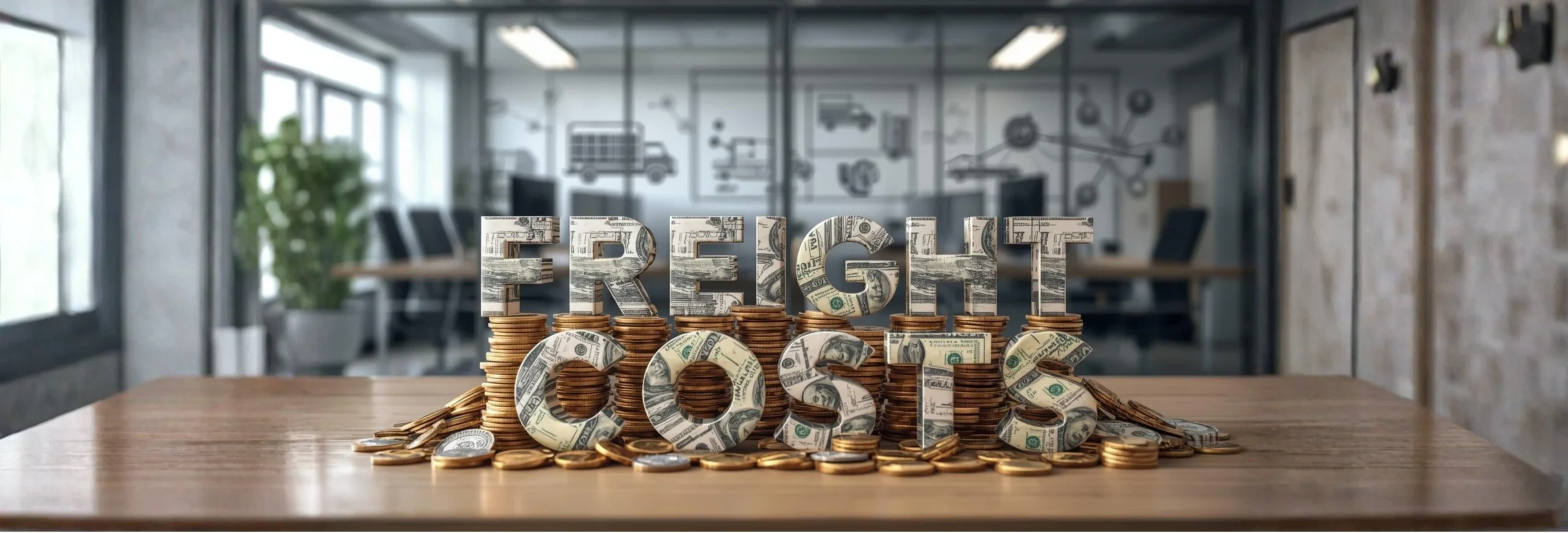 A logistics manager shaking hands with a truck driver, symbolizing cost reduction without straining carrier relationships.